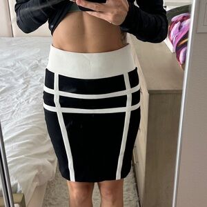 Black and White Women's Bodycon Bandage Skirt